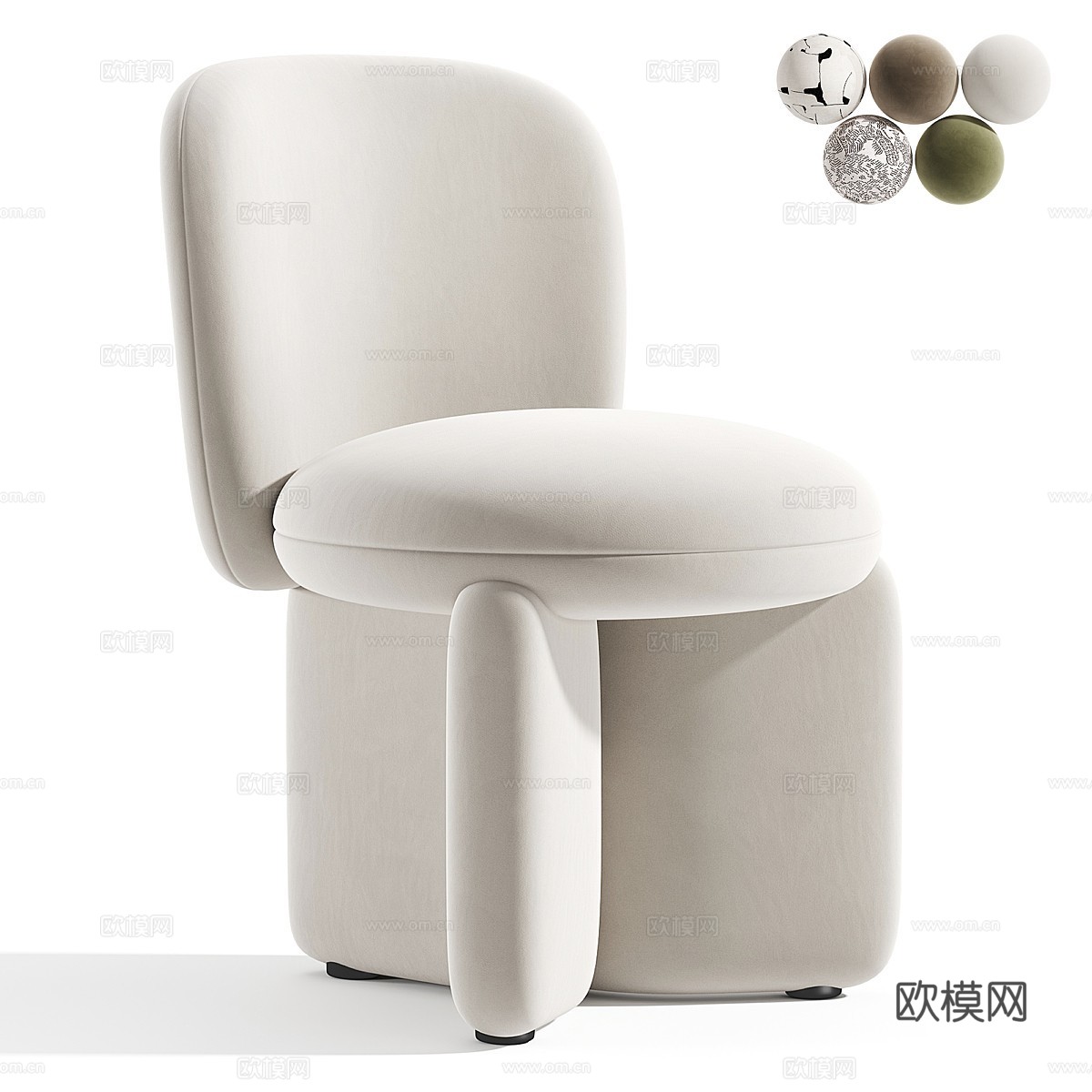 现代意式 Kesse 布椅3d模型