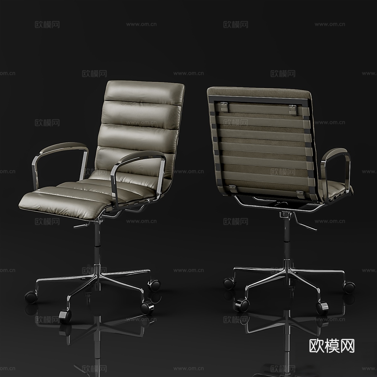 奥维耶多皮革办公椅3d模型下载