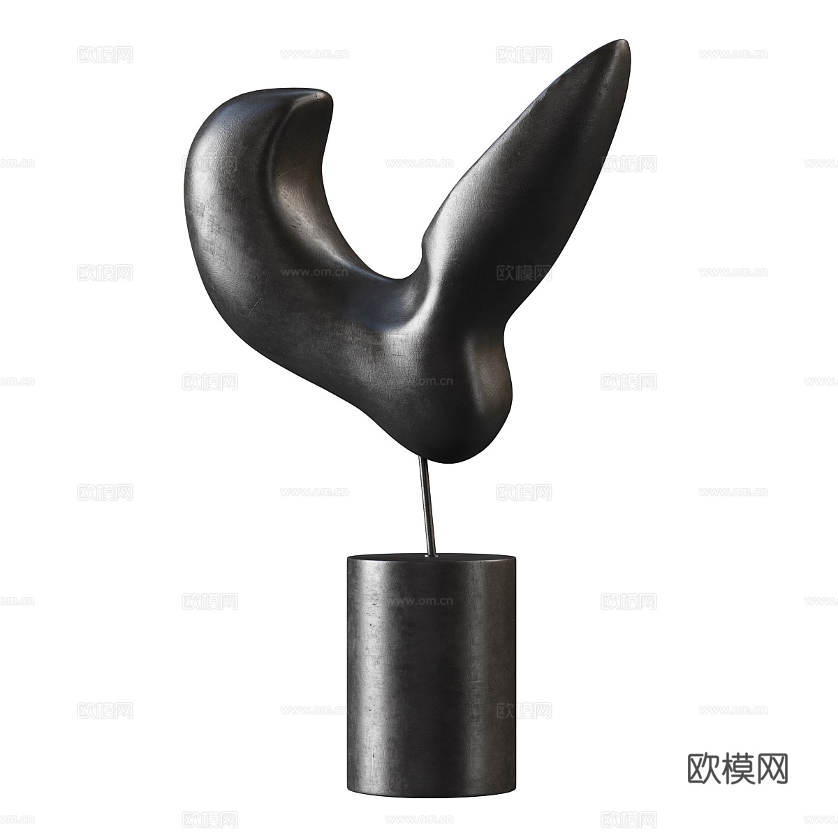 现代抽象艺术雕塑摆件3d模型下载（渲染图3）