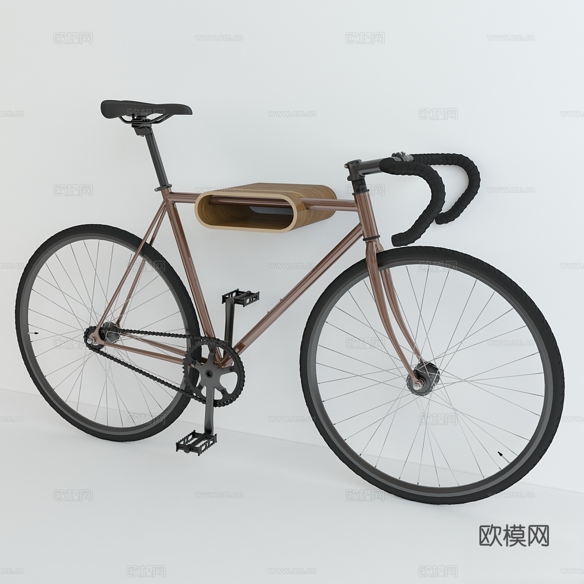 富士经典款自行车壁挂架3d模型下载