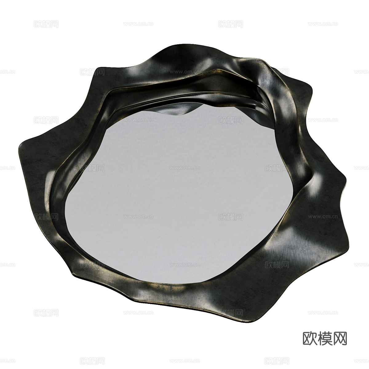 中古风异形装饰镜子3d模型下载（渲染图3）