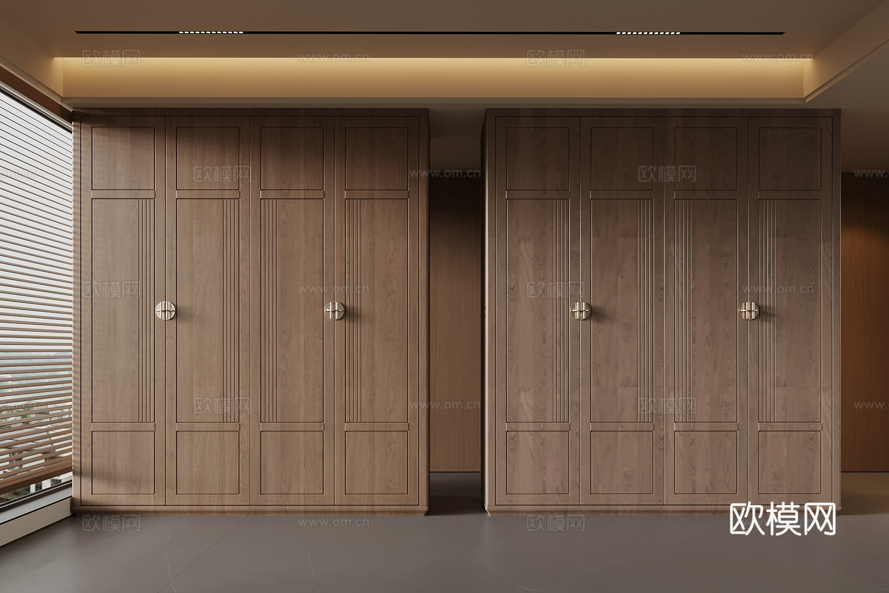 新中式衣柜su模型