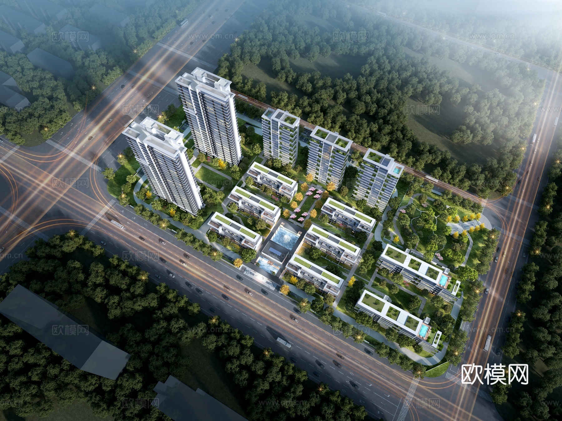 住宅鸟瞰3d模型下载