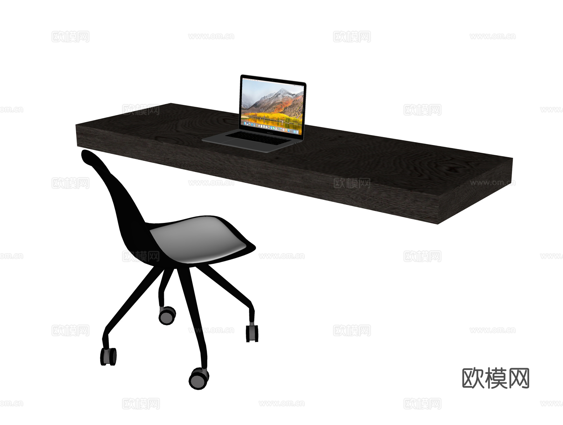 现代书桌椅su模型