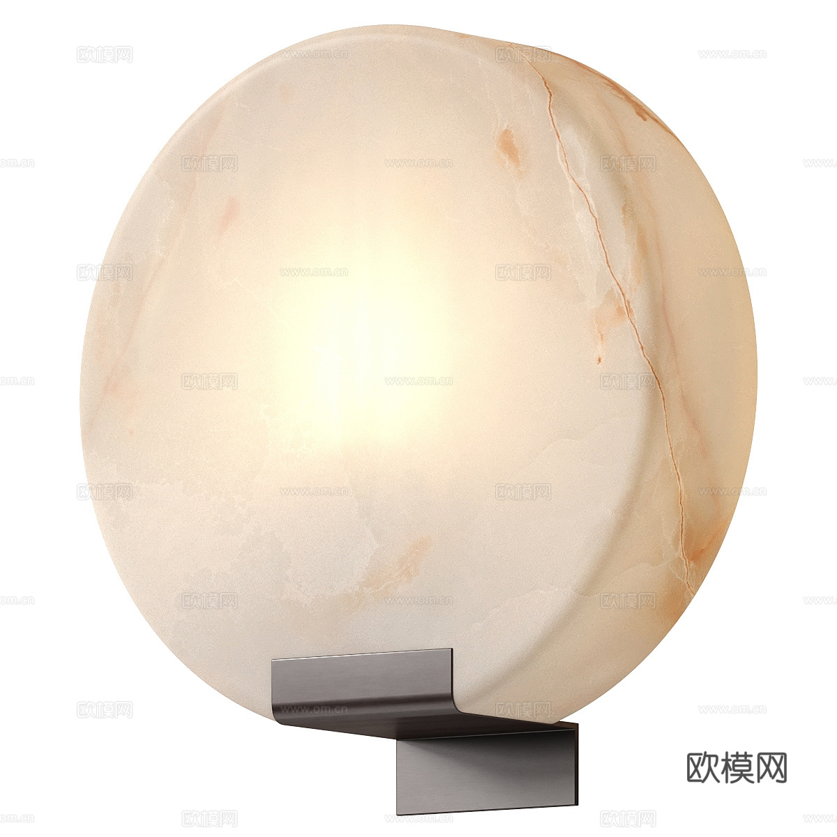 现代意式圆形透光石壁灯3d模型