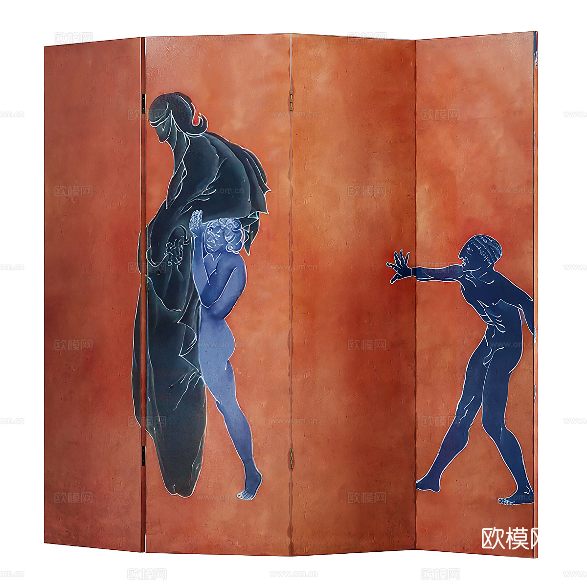 现代意式 EILEEN GRAY 装饰屏风隔断3d模型下载（渲染图2）