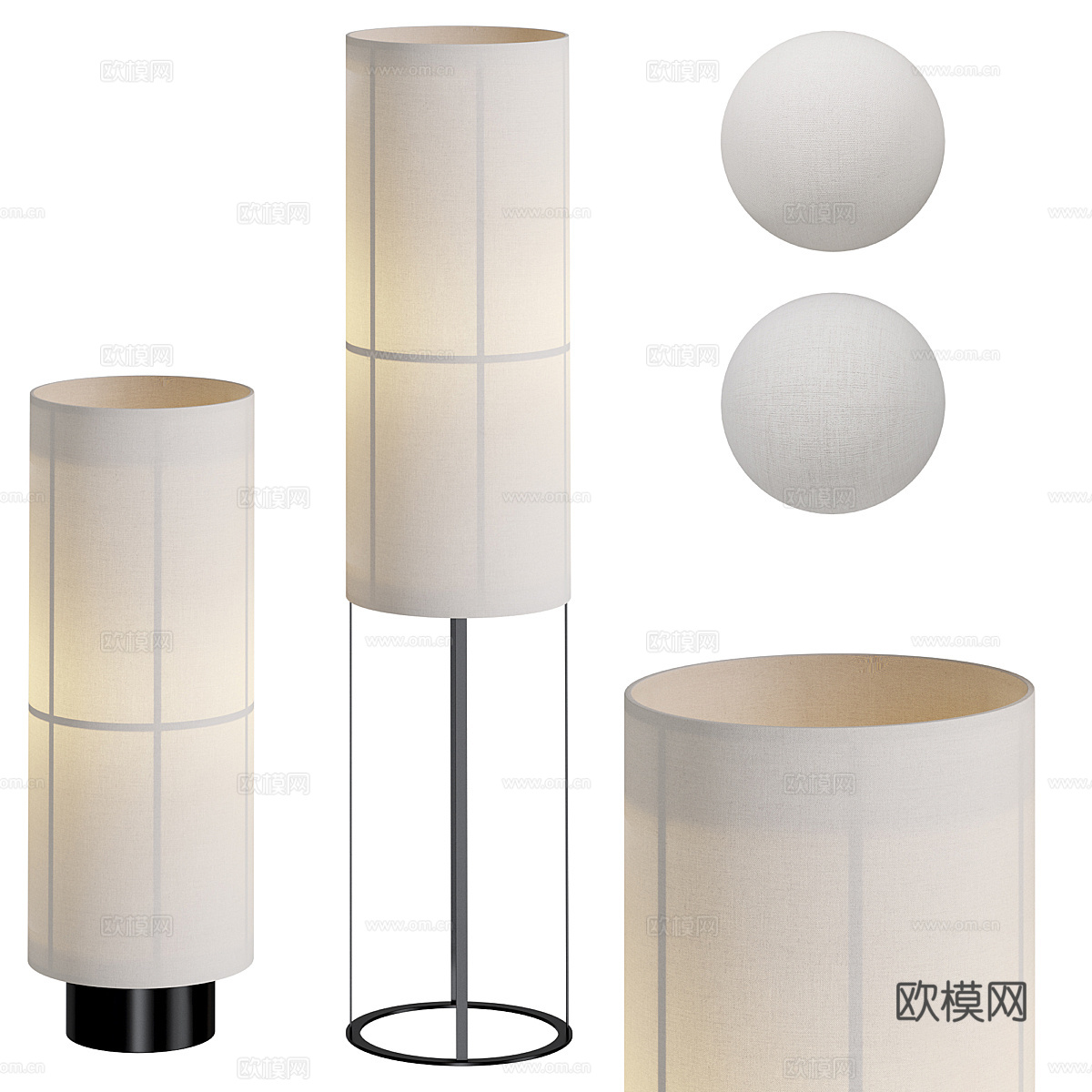 新中式 Hashira Hihg 落地灯3d模型