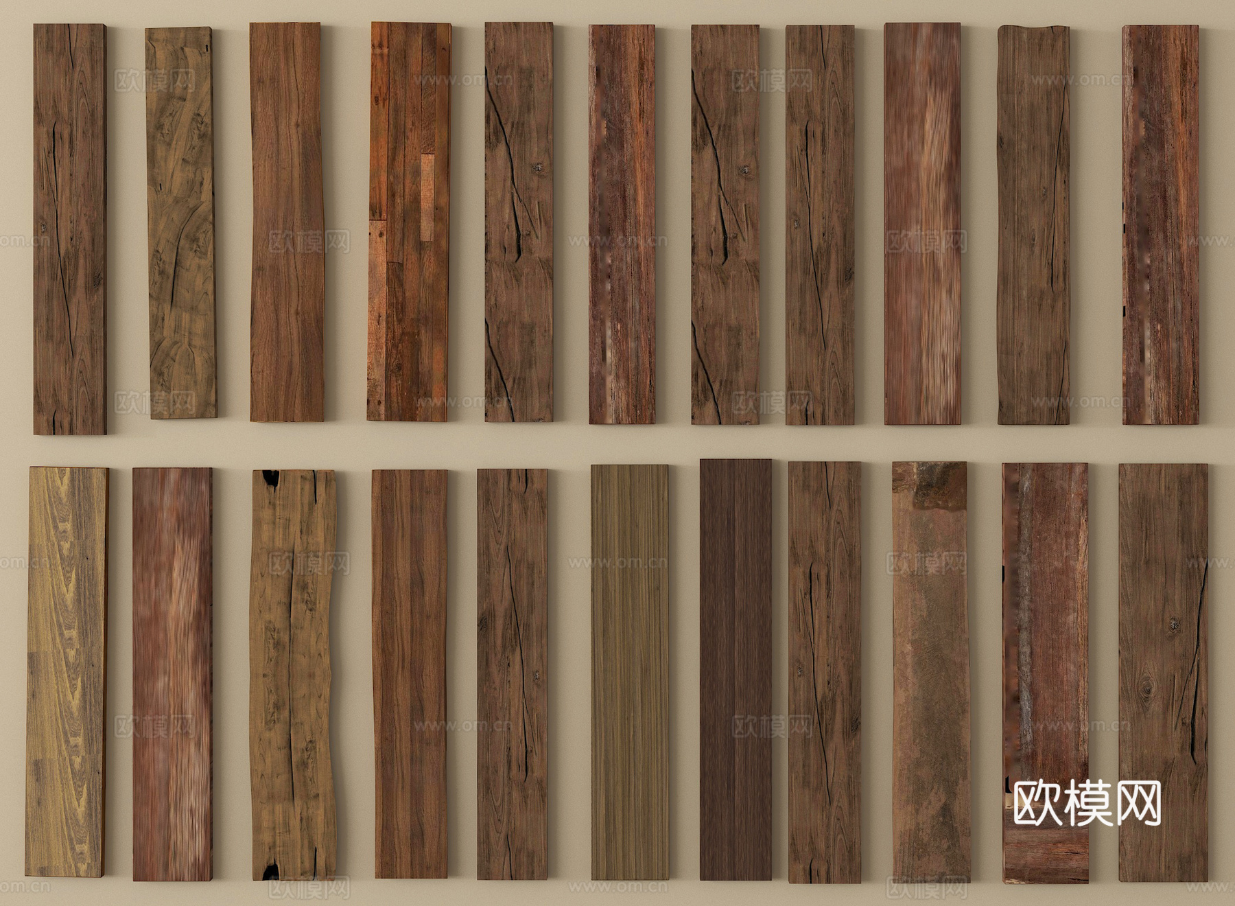 现代旧木头  老木板 木材3d模型下载