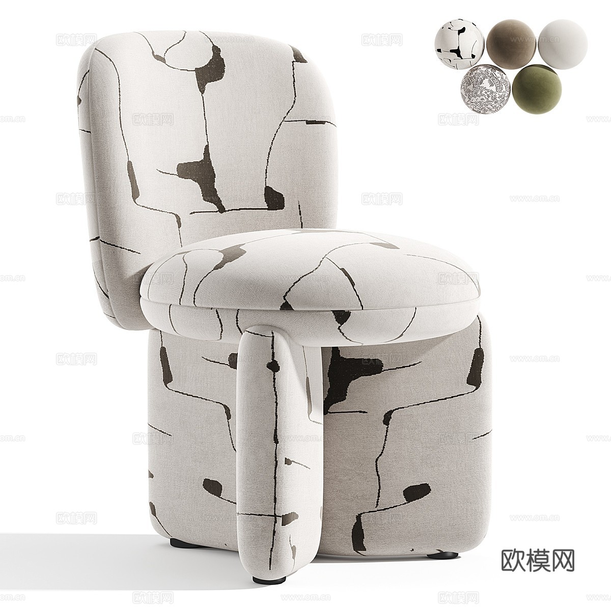 现代意式 Kesse 布椅3d模型