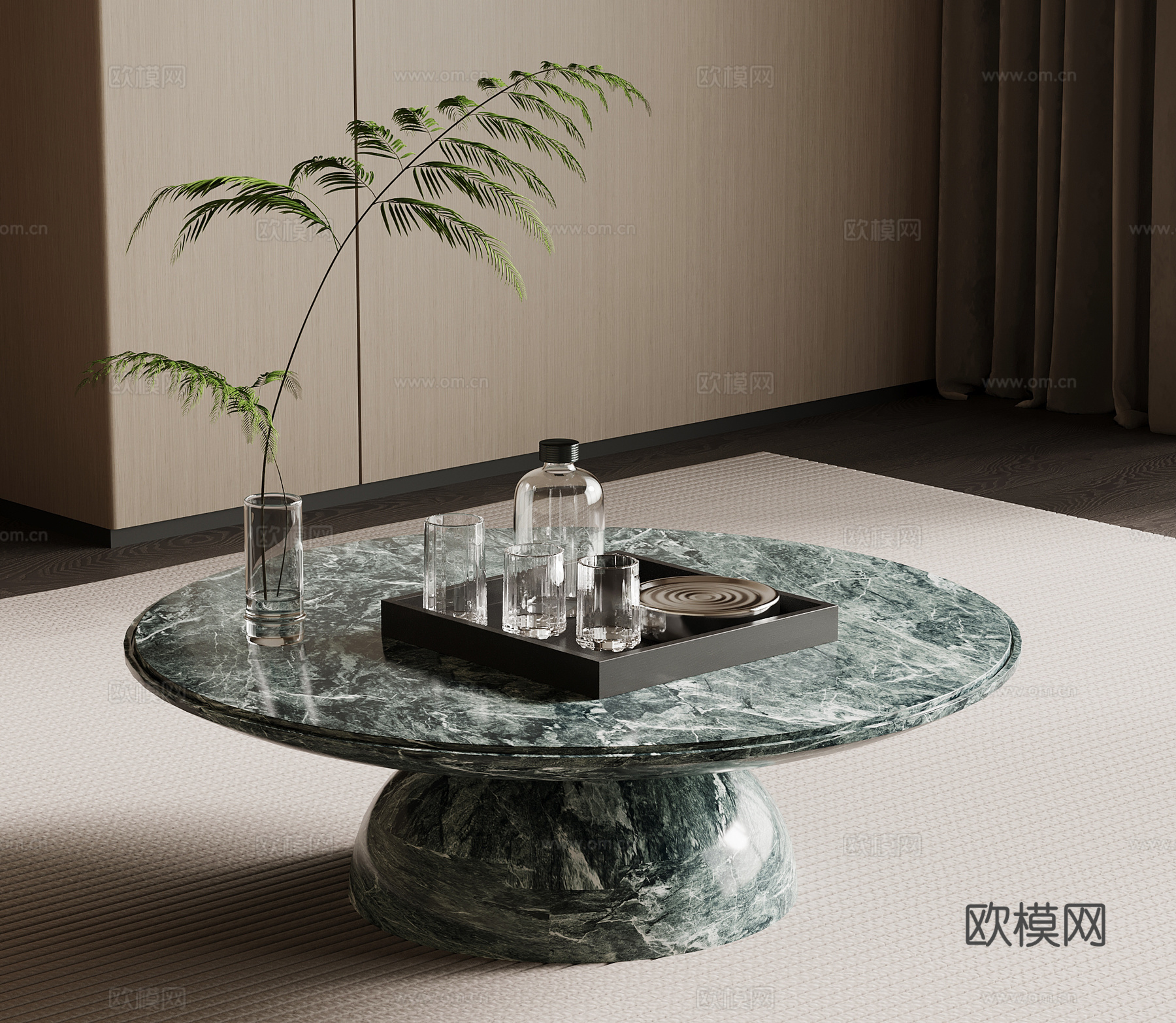现代意式茶几 大理石茶几3d模型