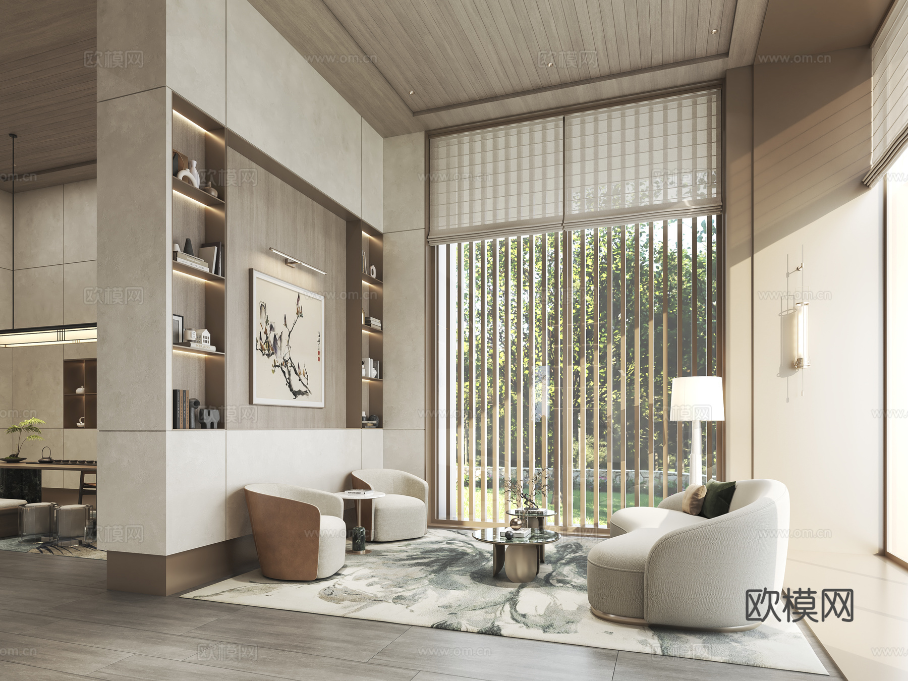 会所休闲沙发组合3d模型下载