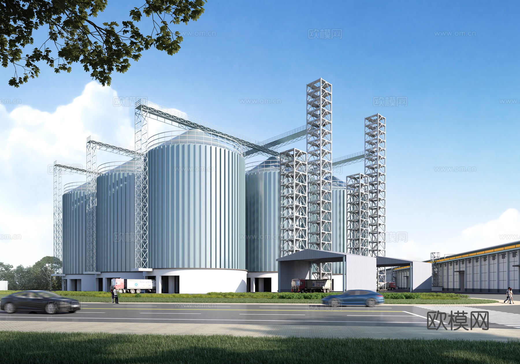 厂房罐3d模型下载