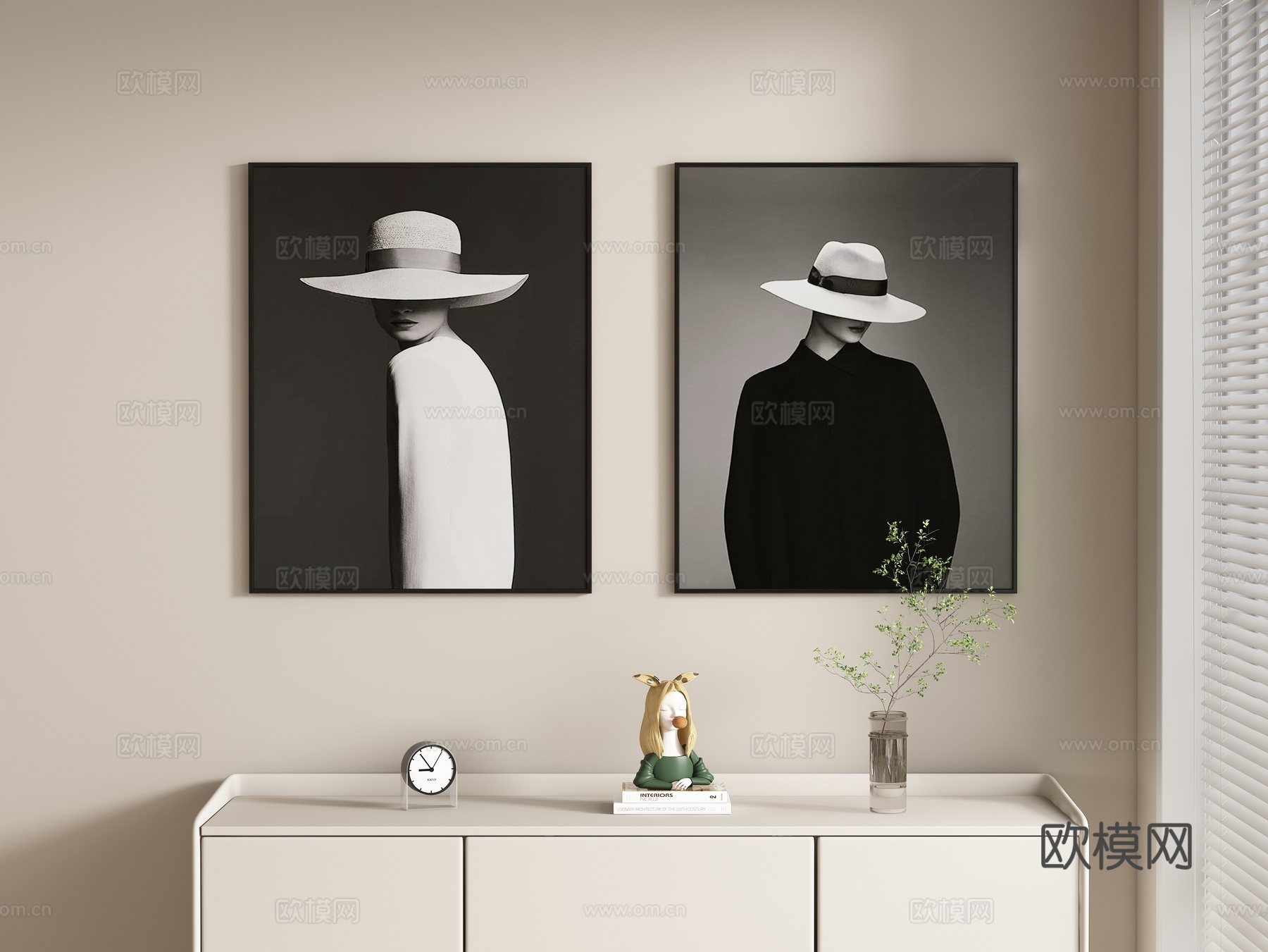 现代抽象装饰画 挂画3d模型