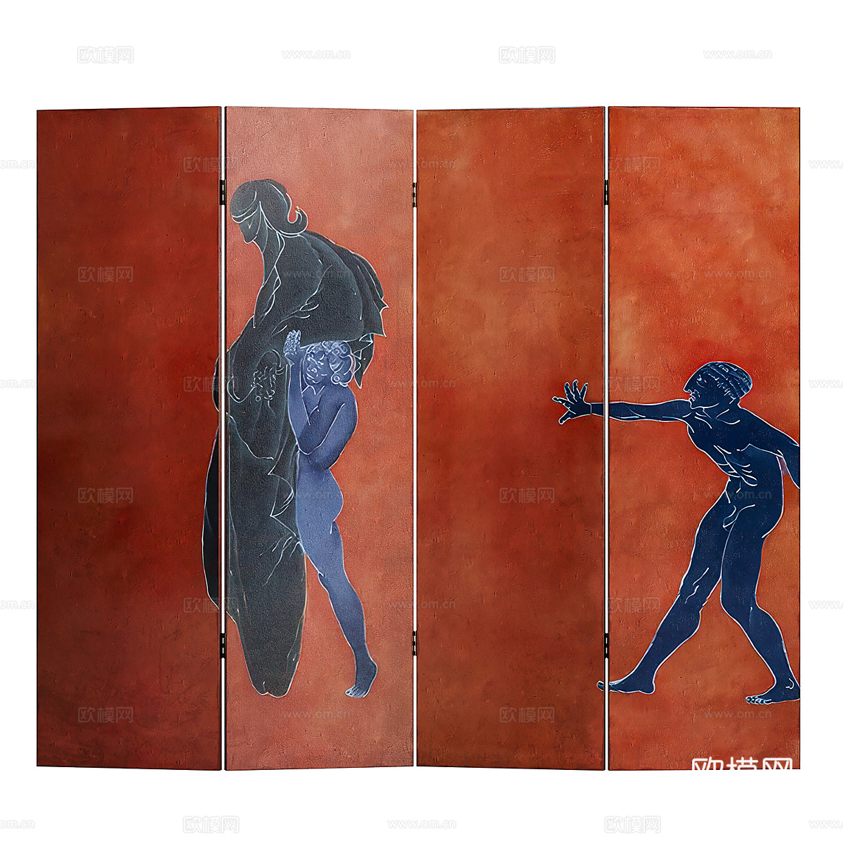 现代意式 EILEEN GRAY 装饰屏风隔断3d模型下载（渲染图1）