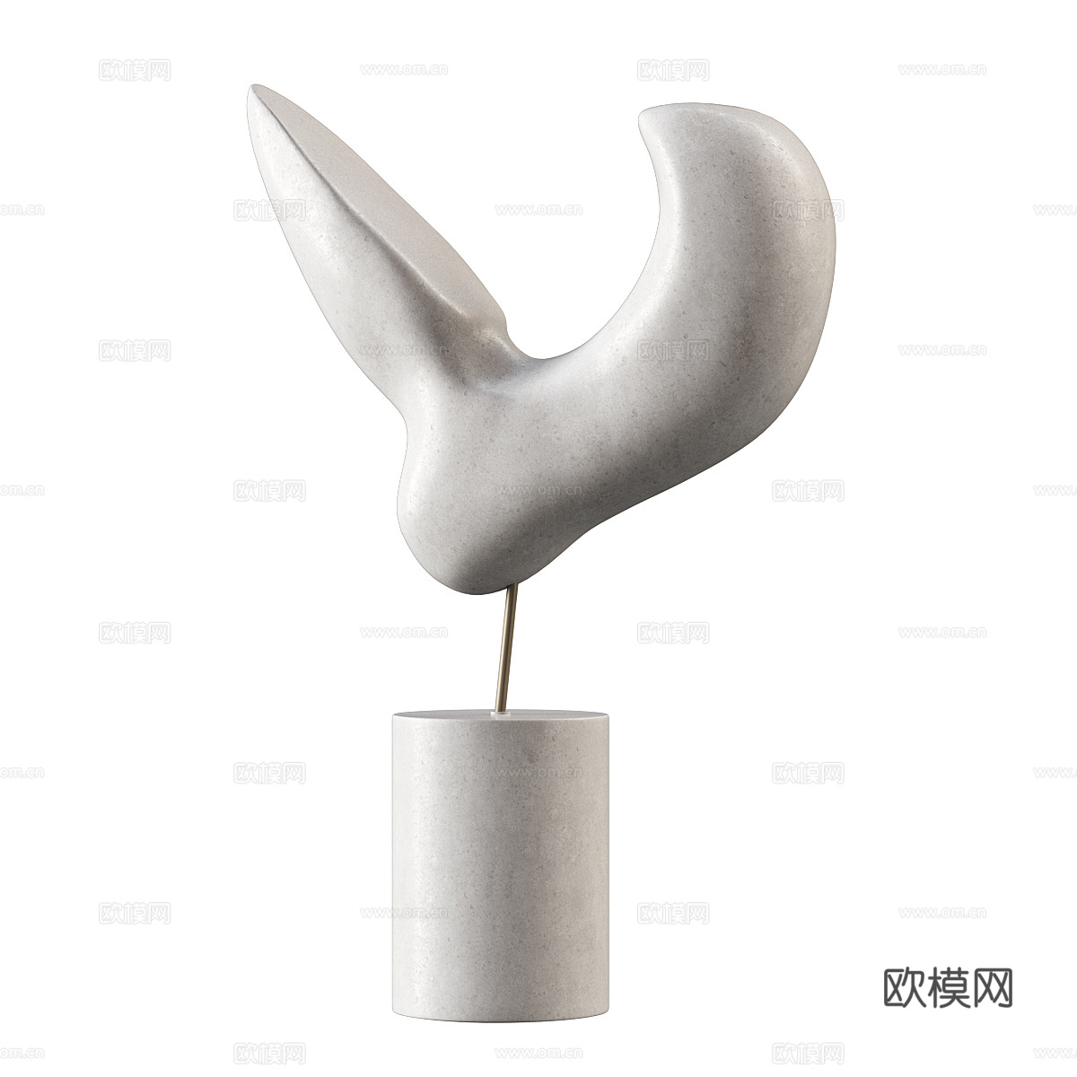 现代抽象艺术雕塑摆件3d模型下载（渲染图4）
