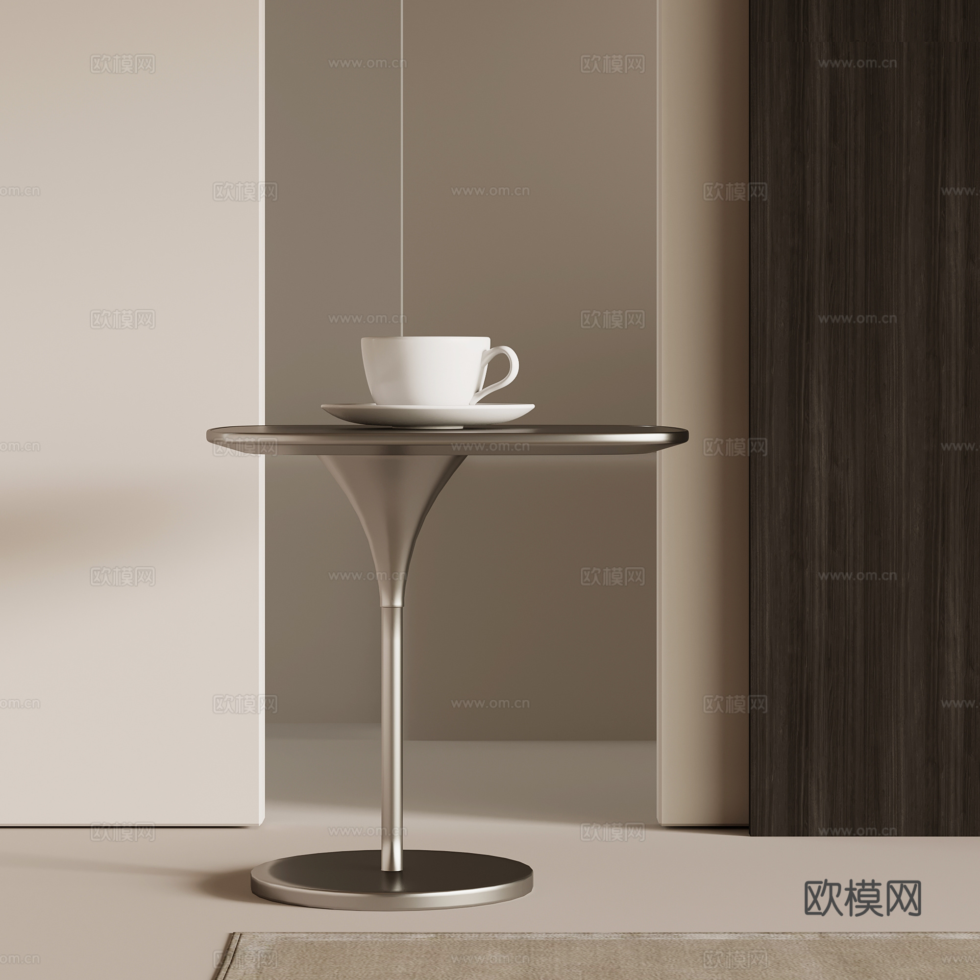 现代意式边几 金属边几su模型
