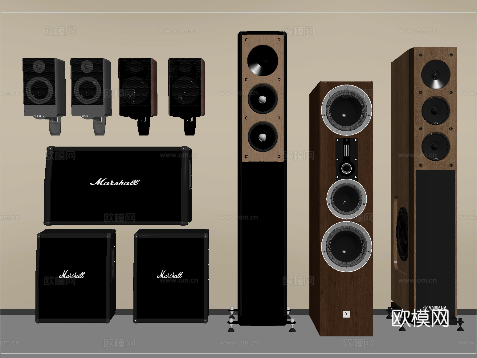 现代音响   立式音响   音箱 低音炮su模型