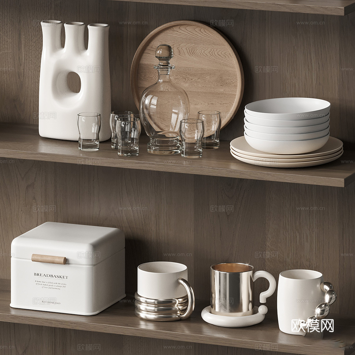 现代厨房炊具 餐具3d模型下载（渲染图6）