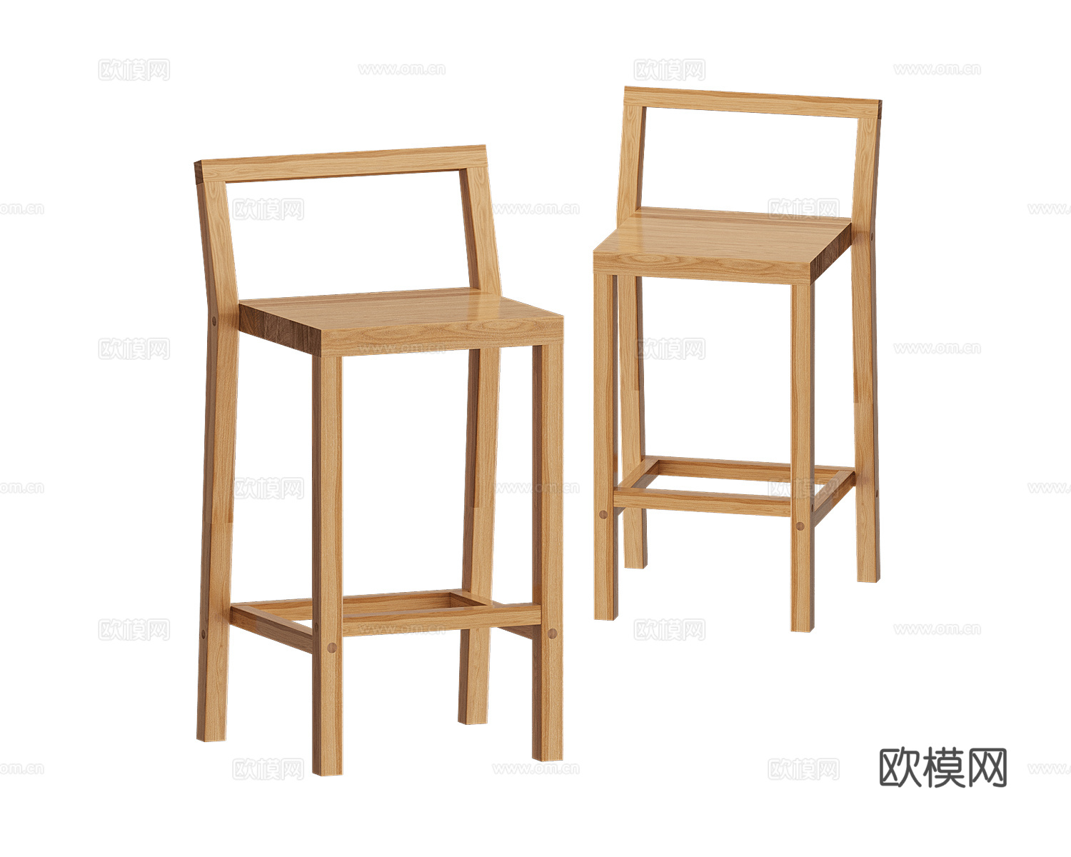 Yaratam Design 原木风吧椅3d模型下载