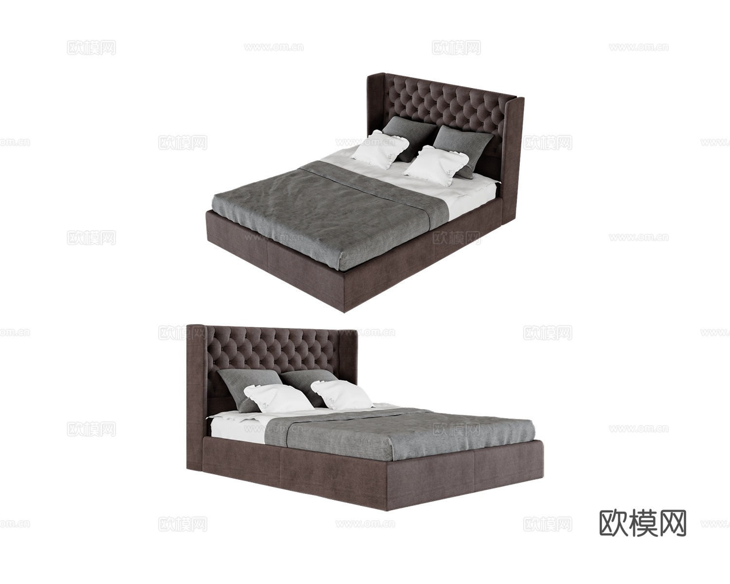 Mirlachev 简欧双人床3d模型下载