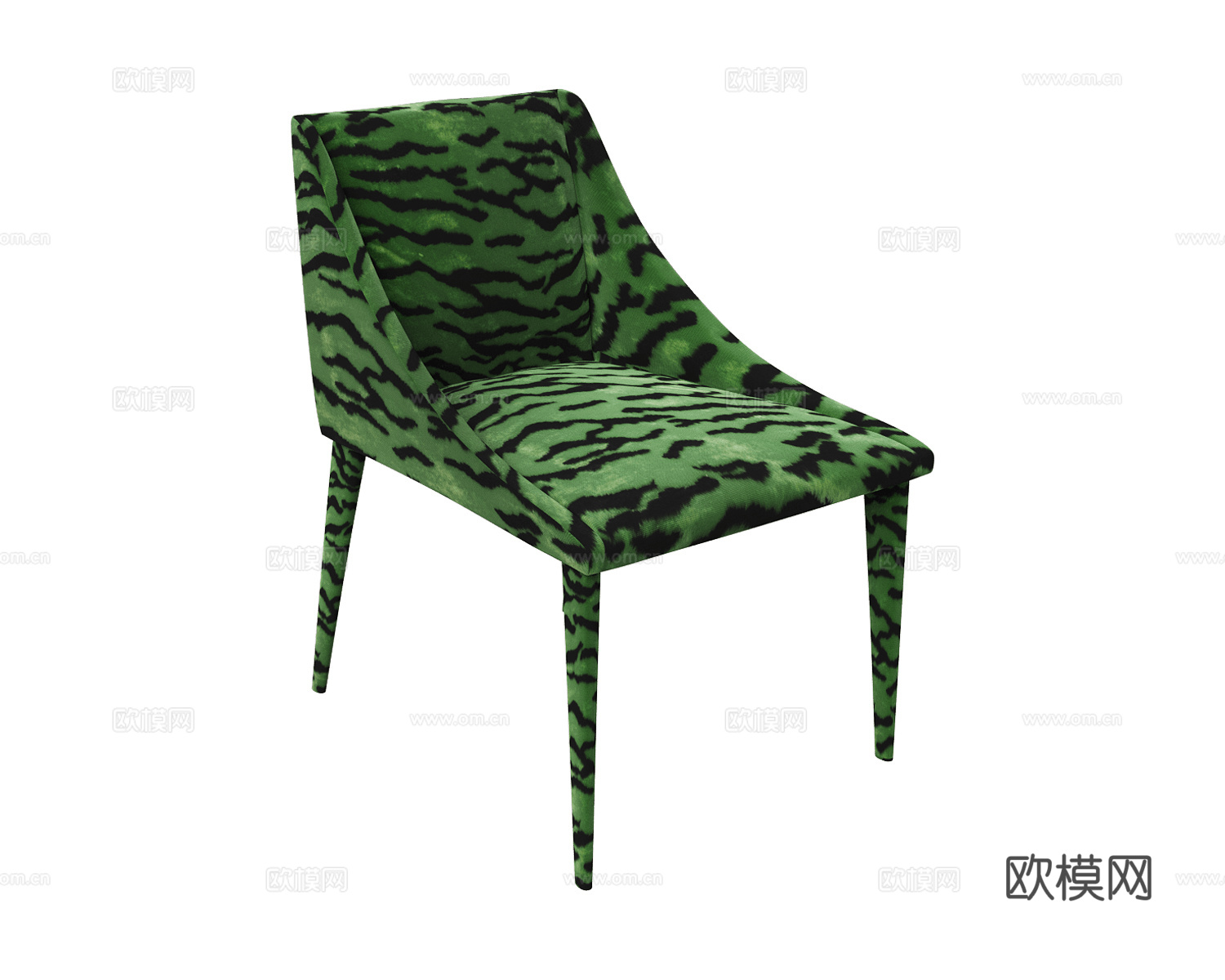 ERBA ITALIA豹纹餐椅3d模型下载（渲染图1）