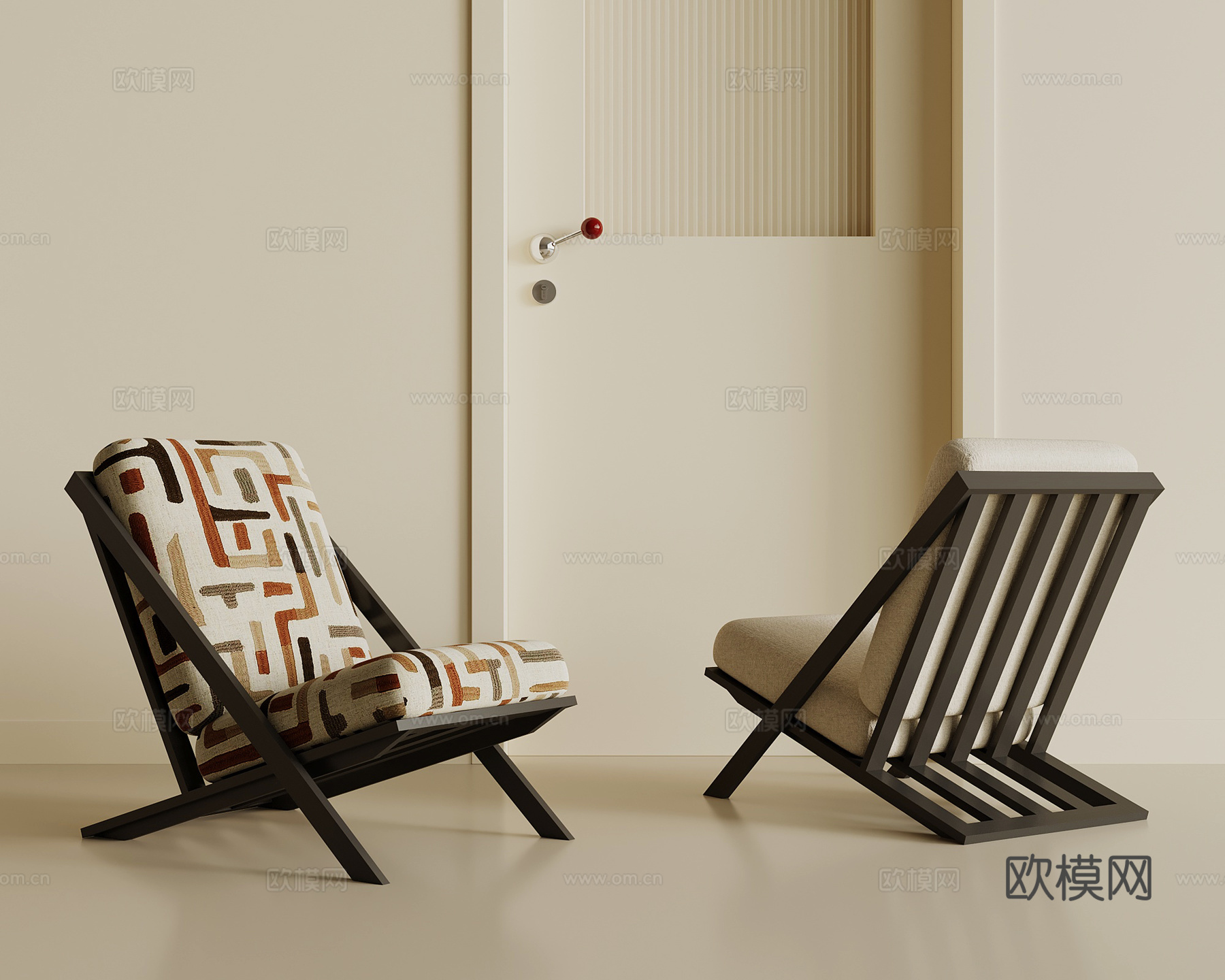 法式复古休闲椅 躺椅 沙发椅 单椅su模型