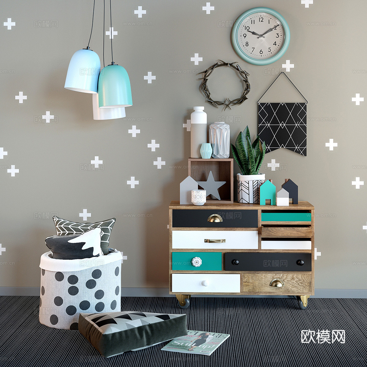 边柜装饰摆件3d模型下载