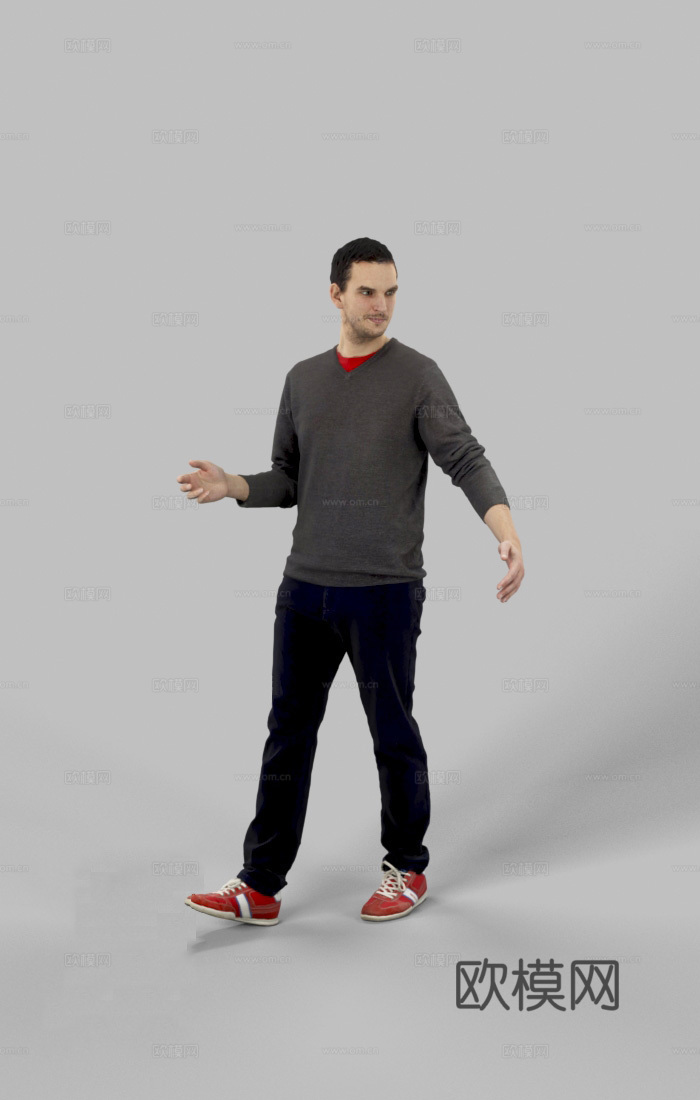 现代人物 三维人物 站姿男人su模型