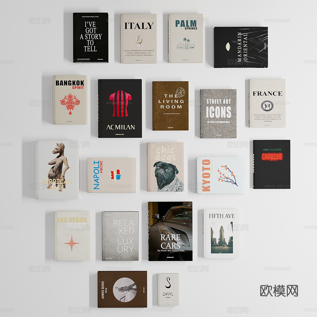 书籍组合3d模型下载（渲染图6）