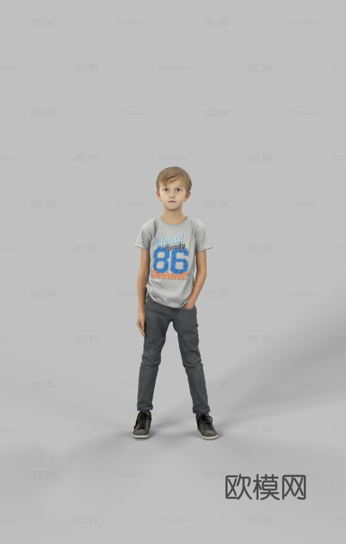 现代人物模型 三维人物 小男孩su模型