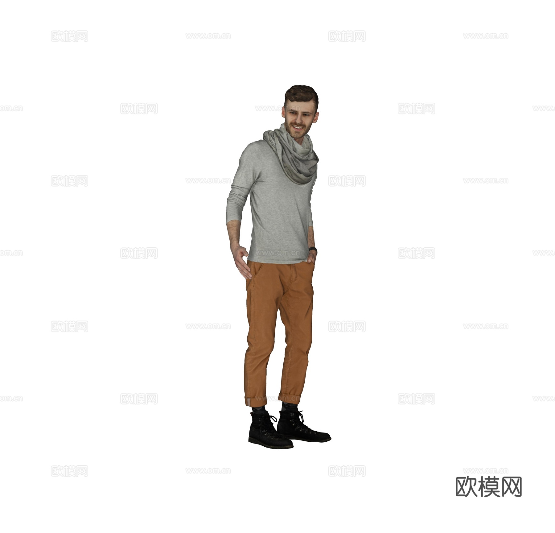 现代人物 三维人物 站姿男人su模型