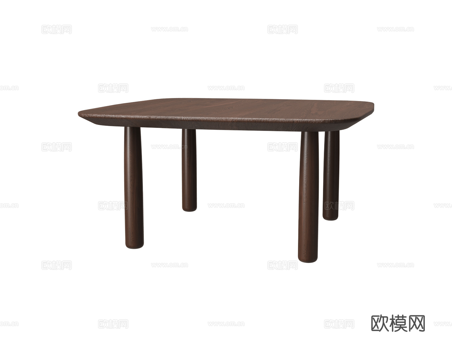 Arbore 原木风 胡桃木餐桌3d模型下载（渲染图2）