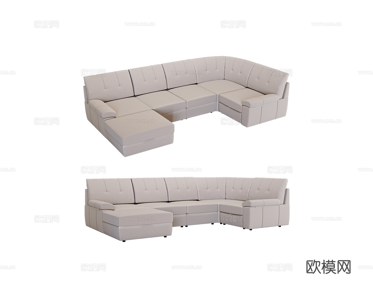 Mirlachev拼接多人转角沙发3d模型下载