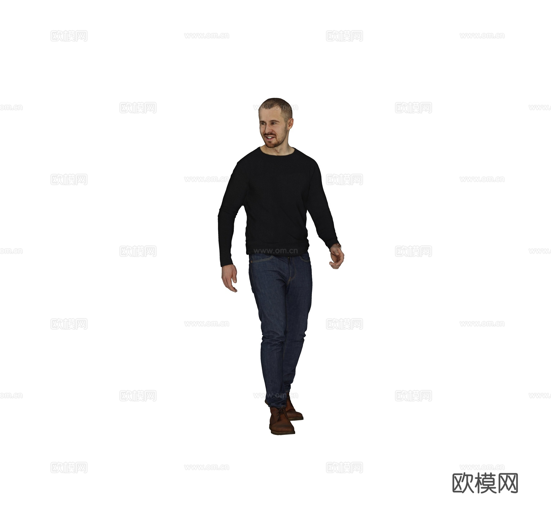 现代人物 三维人物 站姿男人su模型