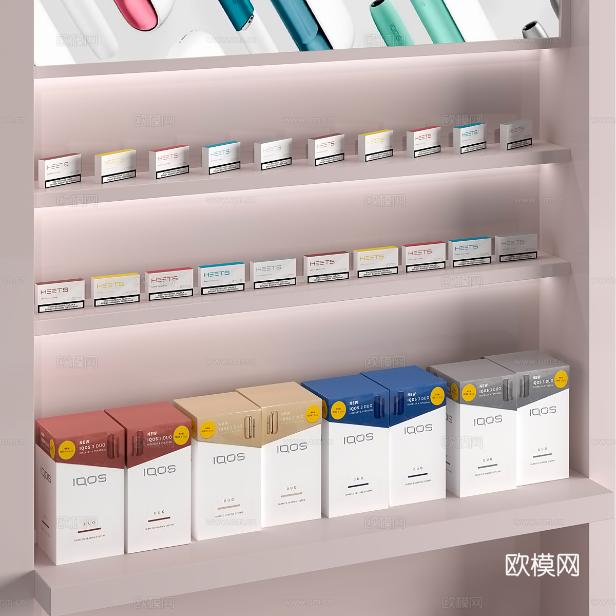 IQOS 电子烟销售展示柜3d模型下载（渲染图4）