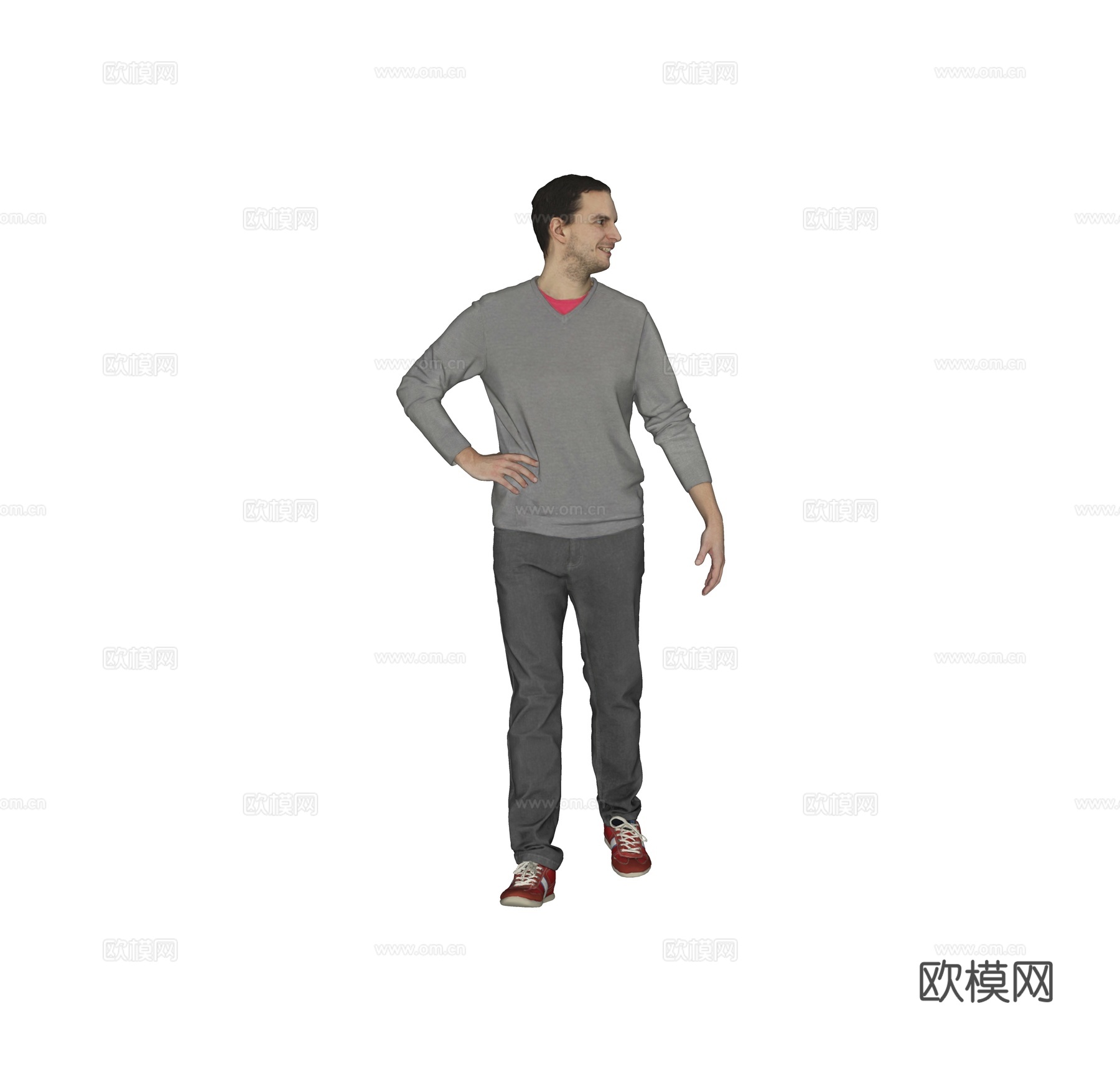 现代人物 三维人物 站姿男人su模型