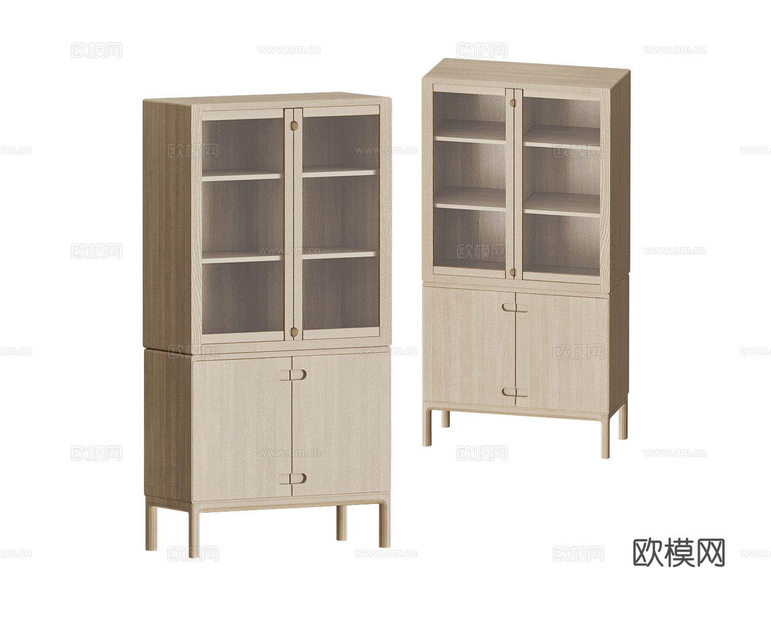 Stolab原木风书柜3d模型下载