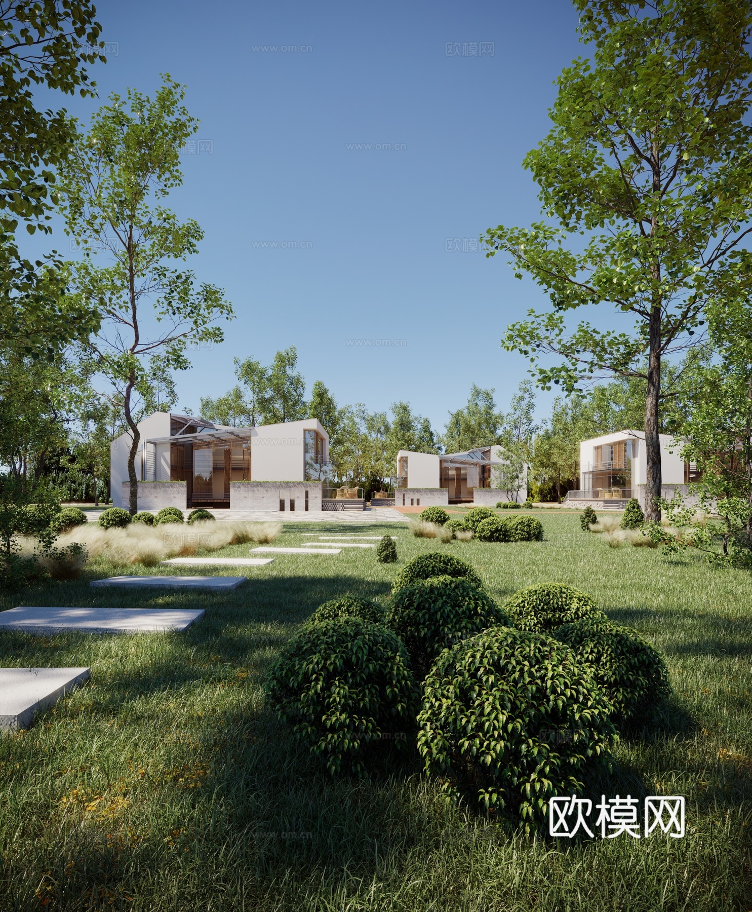 别墅 度假村 文旅3d模型下载