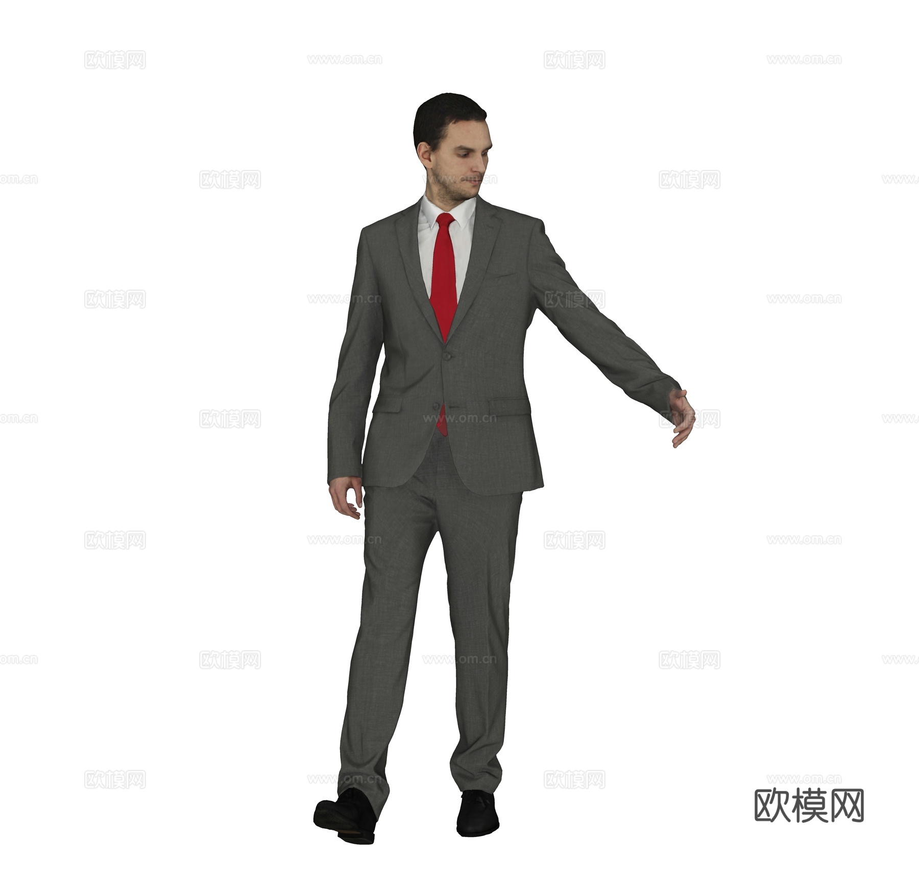 现代人物 三维人物 西装男人su模型