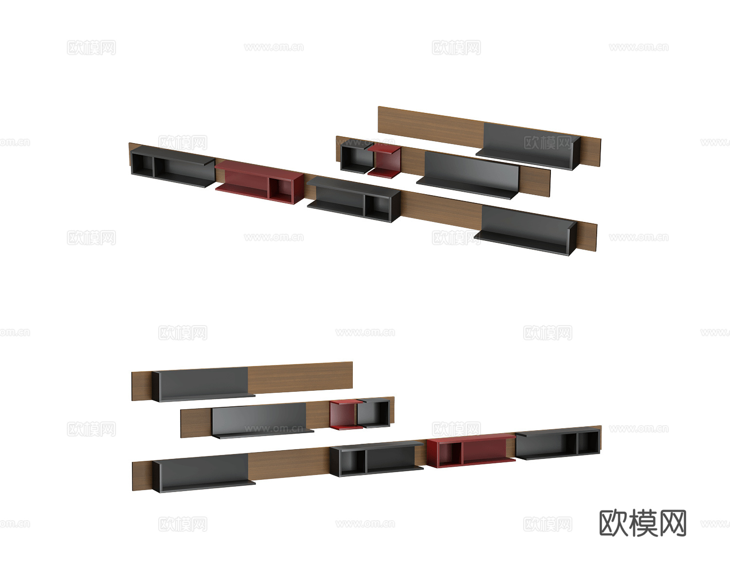 MDF Italia 壁挂书架3d模型下载（渲染图2）