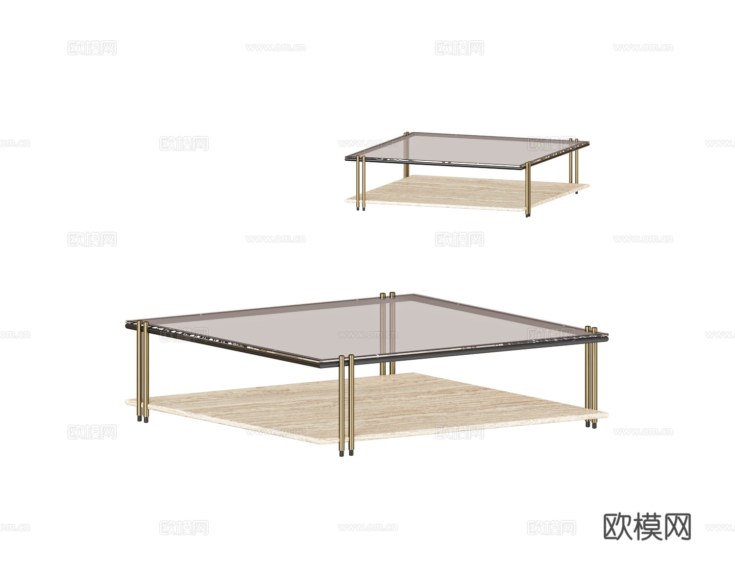Paolo Castelli 玻璃茶几3d模型下载