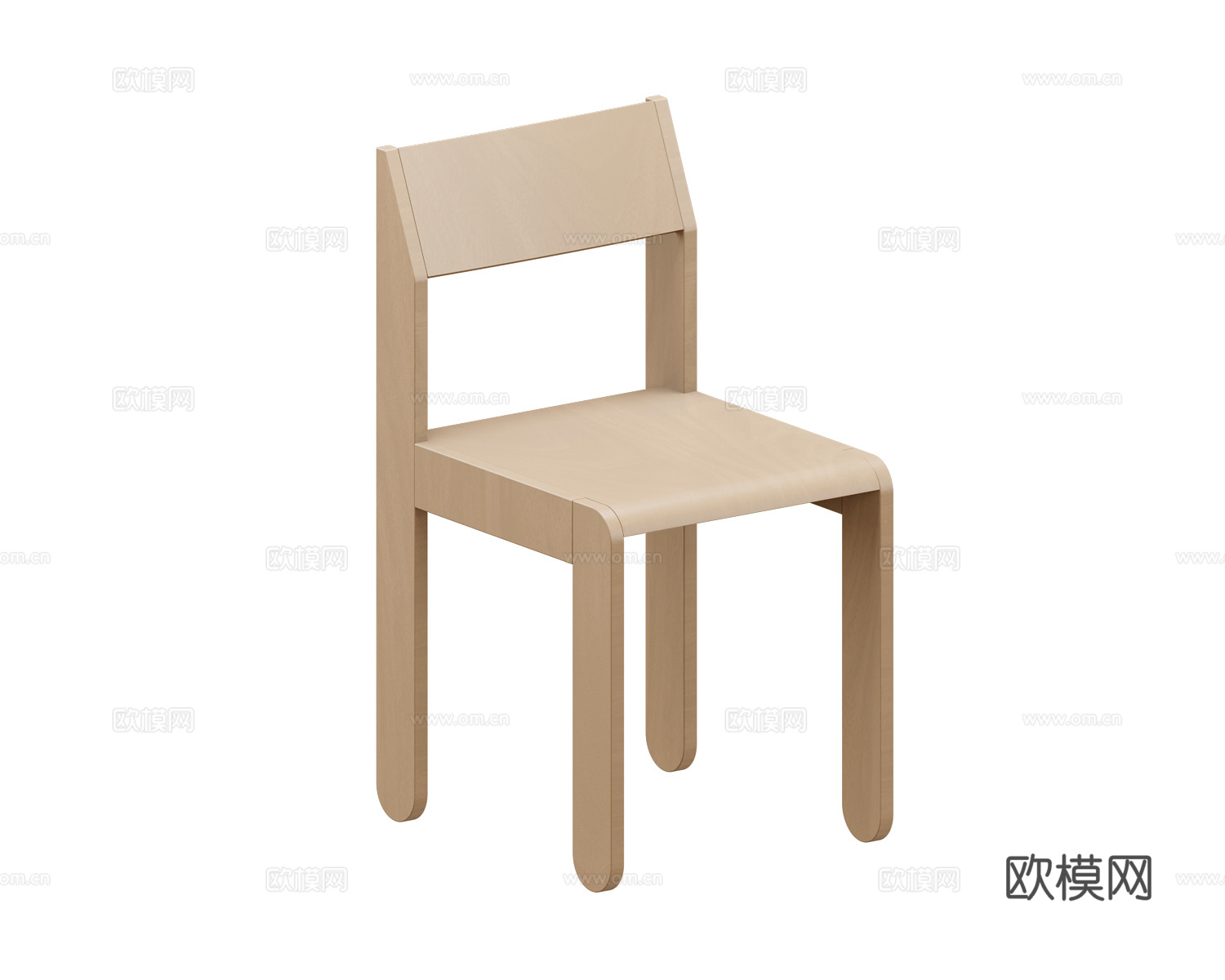 SIJU 原木风餐椅3d模型下载