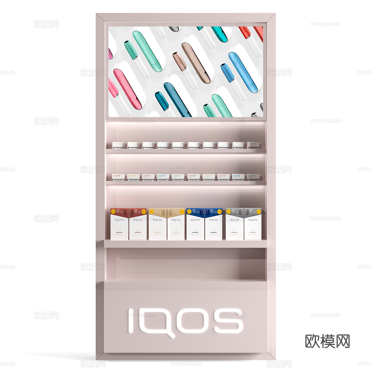 IQOS 电子烟销售展示柜3d模型下载（渲染图1）