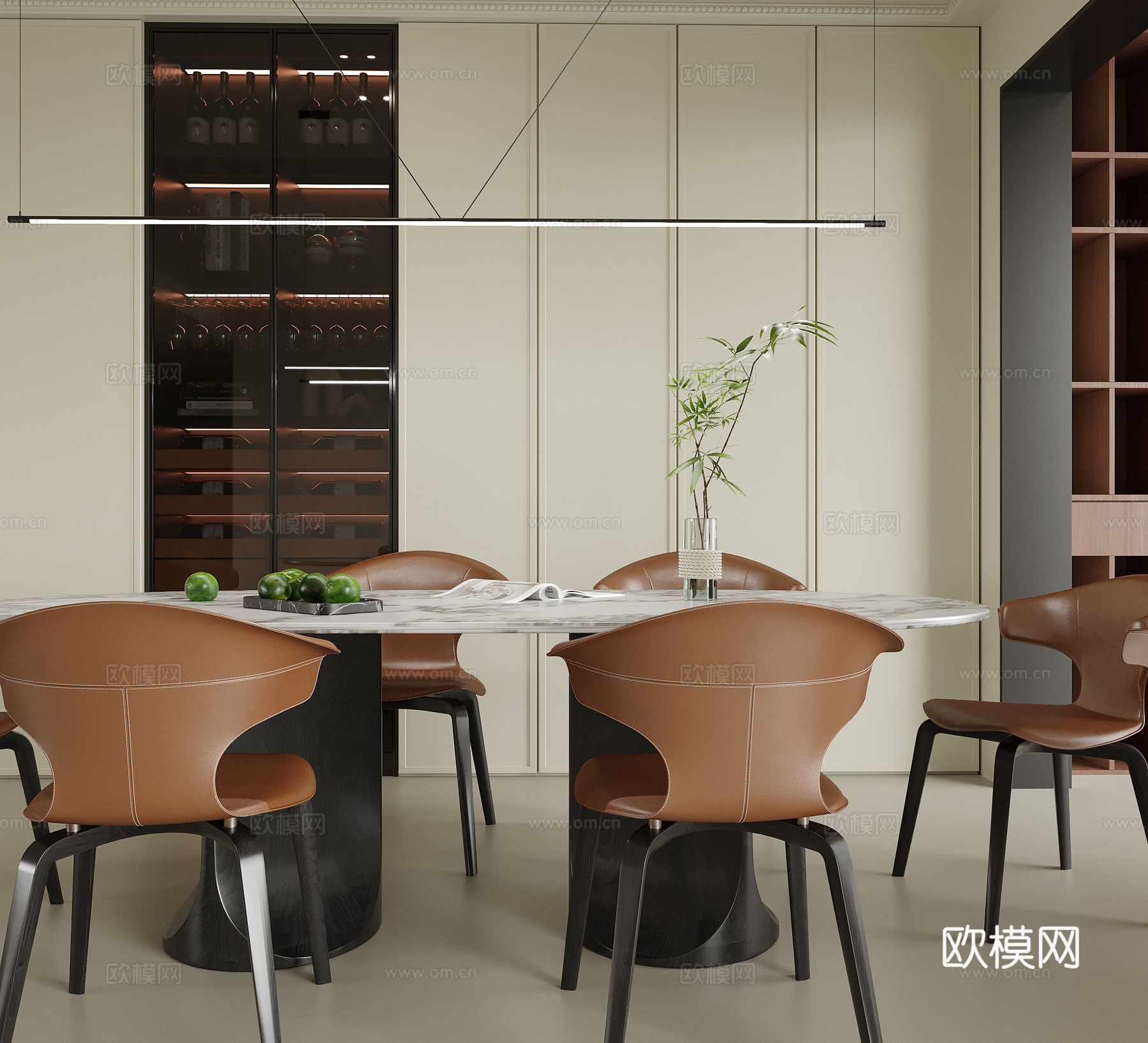 现代餐厅su模型