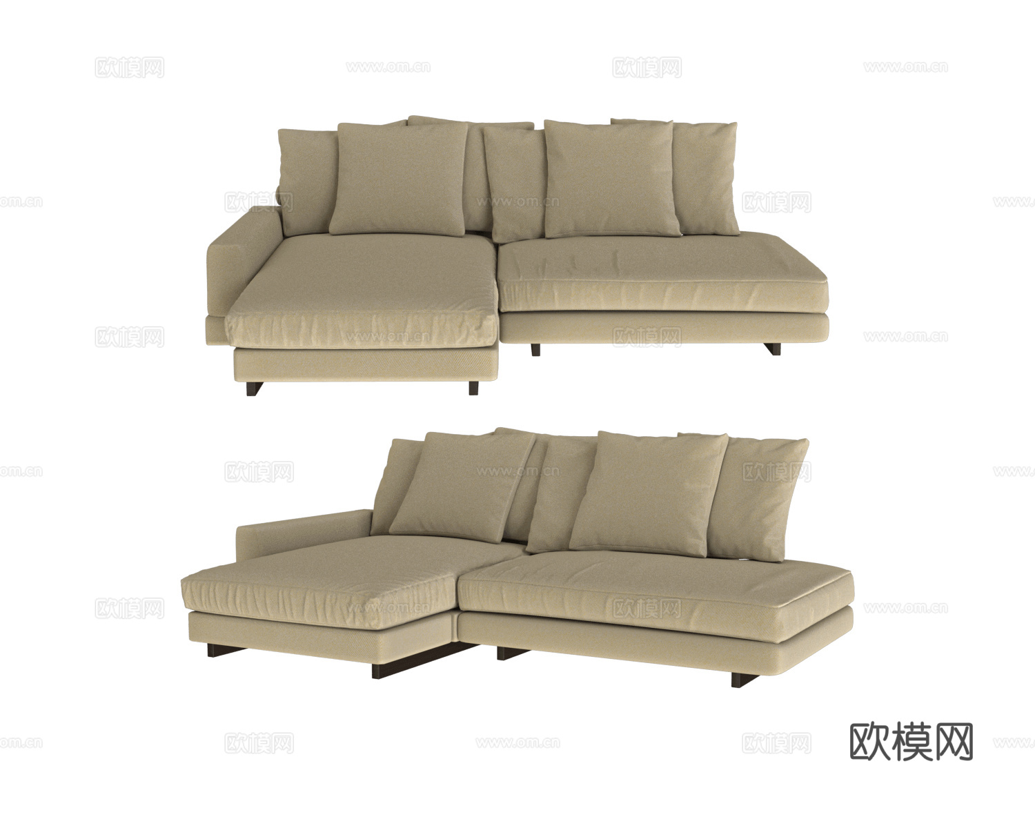Ivasa 转角沙发3d模型下载