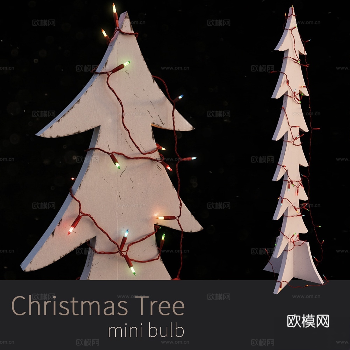 圣诞树 - 迷你灯泡3d模型下载
