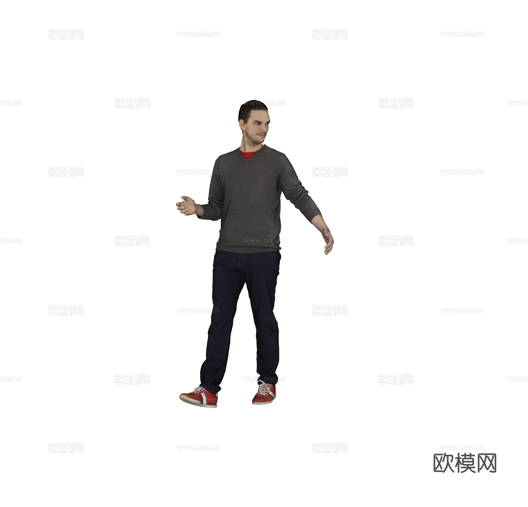 现代人物 三维人物 站姿男人su模型