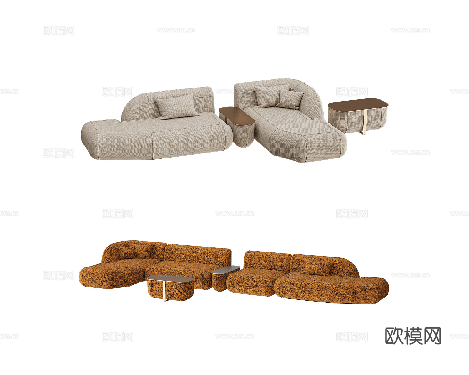 DONNA 多人转角沙发3d模型下载