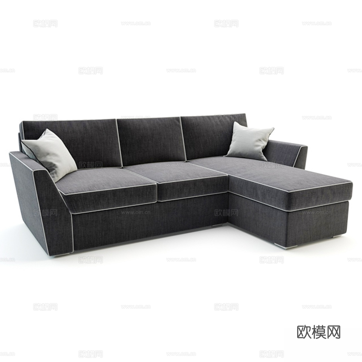 带躺椅的沙发3d模型下载