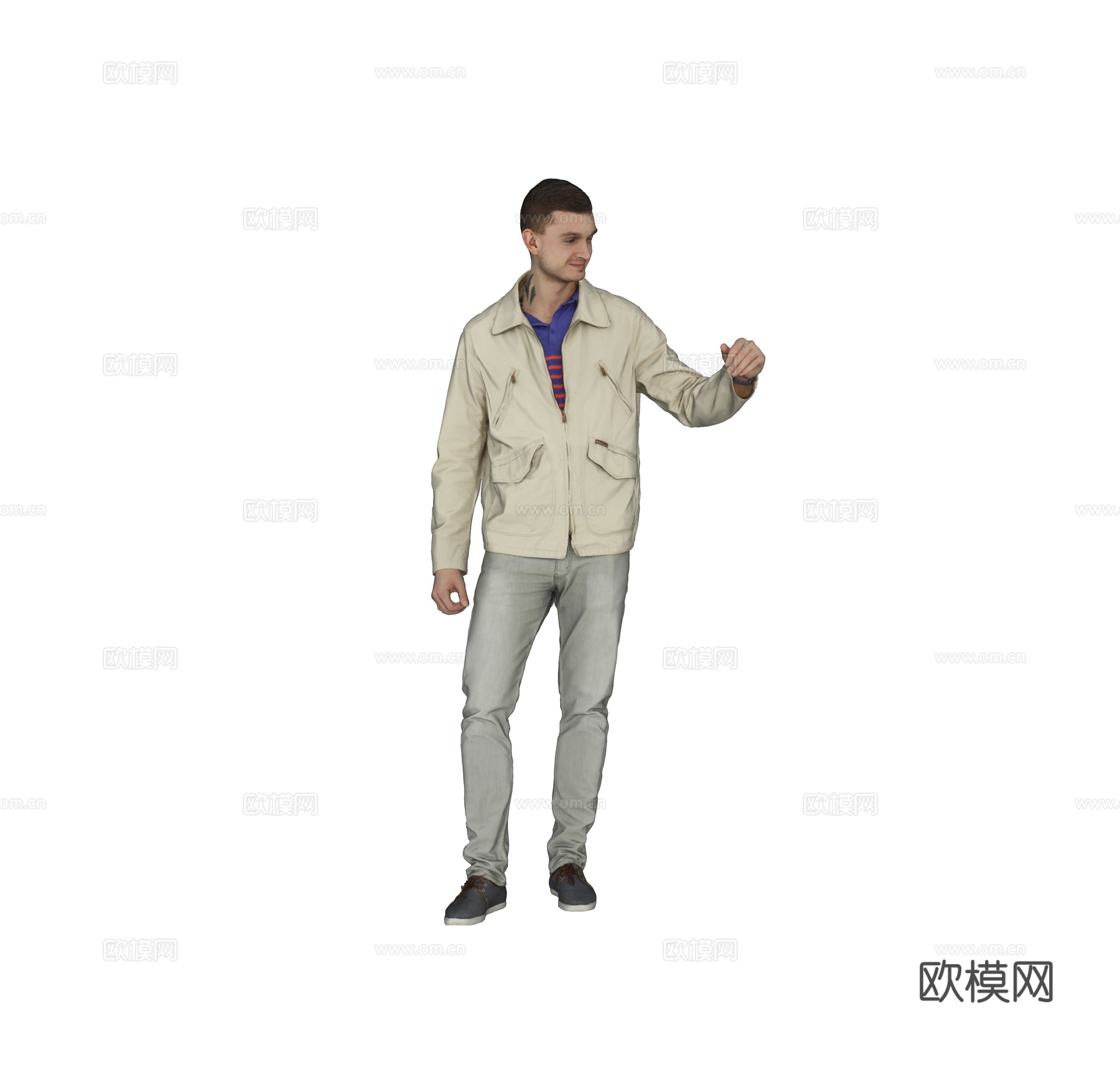 现代人物 三维人物 站姿男人su模型